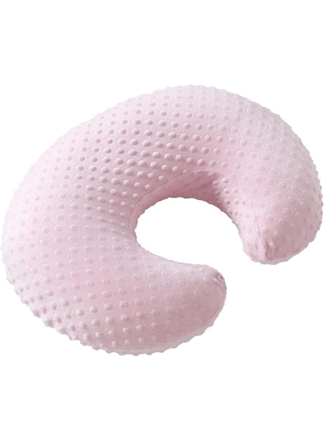 DONOMILO Minky Dots Nursing Pillow Cover, Case Plush Breathable Breastfeeding Pillow Slipcover Fits Nursing Pillow, Super Soft Snug Positioners for Baby Boy Baby Girl (Light Pink) - Image 1